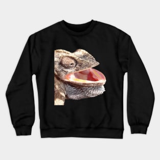 Geeky Chameleon Close Up Photograph Vector Cut Out Crewneck Sweatshirt